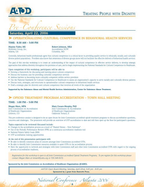 AATOD 2006 Conference Registration Brochure