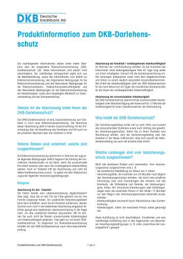 Produktinformation zum DKB-Darlehens- schutz