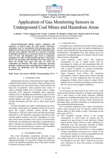 Application of Gas Monitoring Sensors in Underground Coal Mines ...