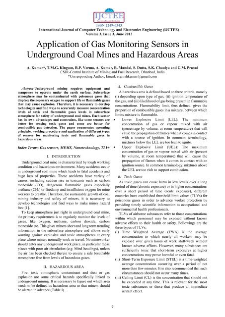 Application of Gas Monitoring Sensors in Underground Coal Mines ...