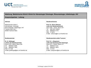 Organigramm und Ansprechpartner