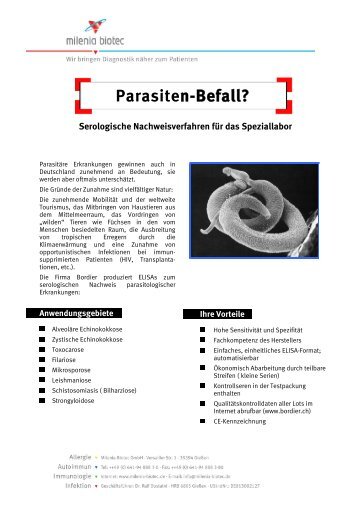 Flyer Parasitologie - Milenia Biotec GmbH