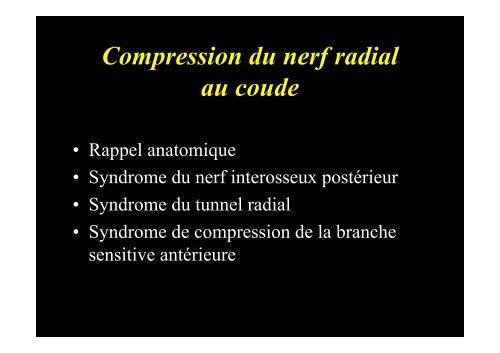 Compression du nerf radial au coude - ClubOrtho.fr
