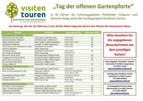 Visitentouren Durch Garten Parks Und Landschaften Im Oldenburger