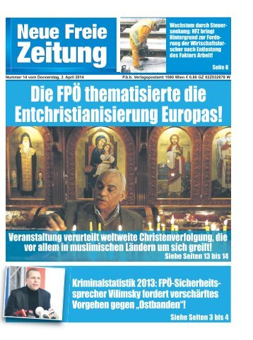Die FPÖ thematisierte die Entchristianisierung Europas!