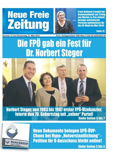Die FPÖ gab ein Fest für Dr. Norbert Steger