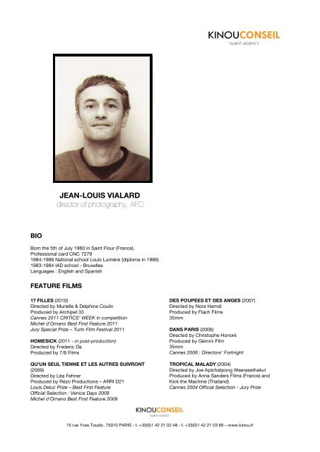 Jean Louis Vialard Director Of Photography Afc