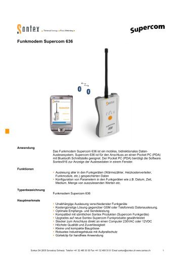 Datenblatt Funkmodem Supercom 636 - Sontex SA