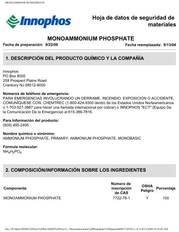 MONOAMMONIUM PHOSPHATE - Innophos