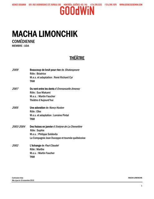 MACHA LIMONCHIK - Agence Goodwin