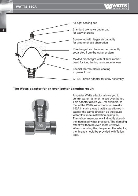 WATTS 150A Water Hammer Arrestor WATTS ... - Watts Industries