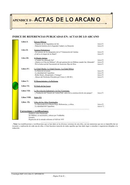 Cronologia MdT v4.0; Libro X: APENDICES -PÃ¡gina 1 de 41 - - Wuala