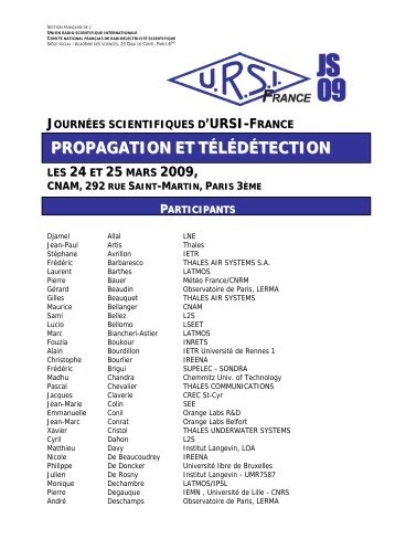 Liste des participants - URSI-France