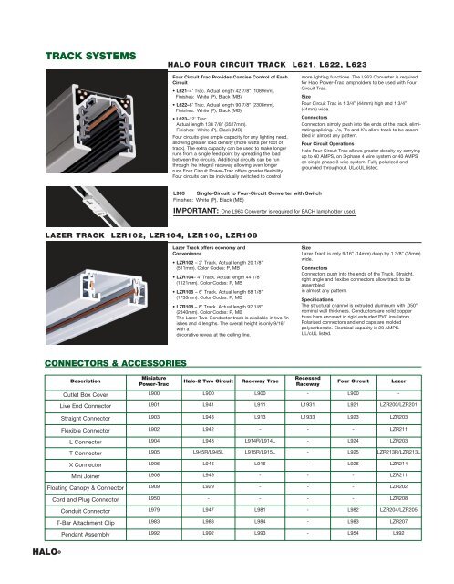 HALO Track Lighting Stasis Metal Halide - Cooper Industries