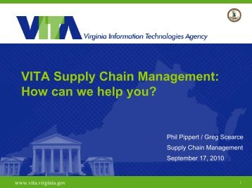 VITA Supply Chain Management: How can we help you?