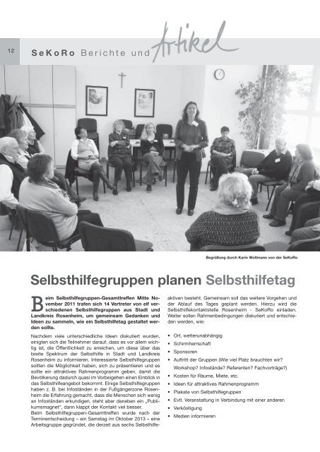 BewuÃt - Selbsthilfekontaktstelle Rosenheim - SeKoRo ...