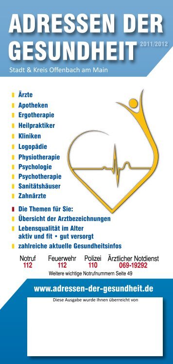 ADRESSEN DER GESUNDHEIT2011/2012 - Gesundheit Rhein-Main