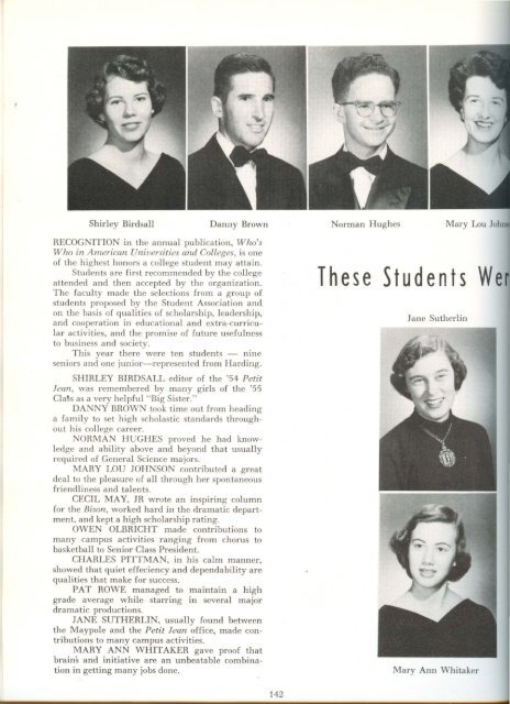 download entire yearbook - Harding University Digital Archives