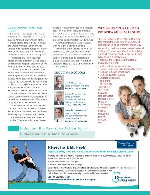 Download the March/April 2009 issue - Riverview Medical Center