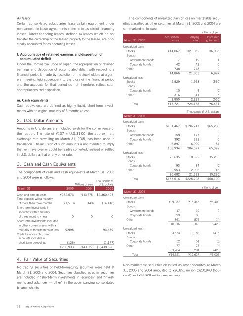 Annual Report 2005 (60 pages / 1.3MB) - JAL | JAPAN AIRLINES