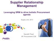 Supplier Relationship Management Leveraging SRM to drive ...