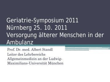 Prof. Dr. Albert Standl - MDK Bayern
