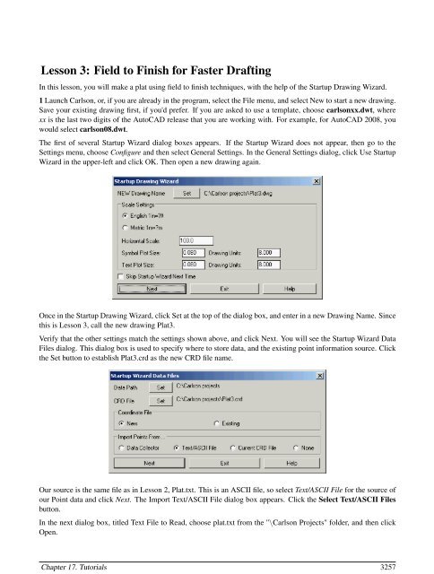 Finish Lesson.pdf Lesson 3-Field to Finish for Faster Drafting.pdf - Carlson Software