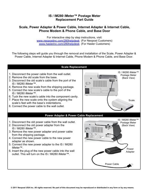 IM280 | IS-280 iMeter™ Postage Meter - Replacement Part Guide