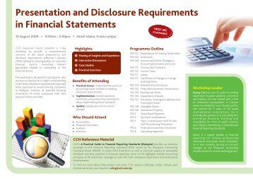 Presentation and Disclosure Requirements in ... - CCH Malaysia