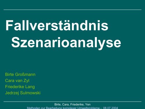 FallverstÃ¤ndnis Szenarioanalyse