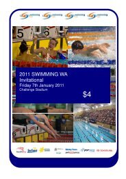 2011 SWA Invitational Program Download - Swimming WA Results