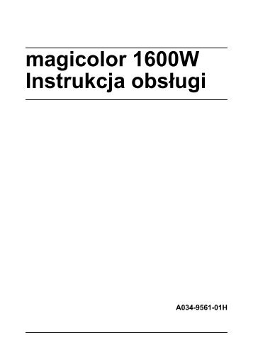 magicolor 1600W Instrukcja obsługi