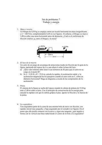 Set de problemas 7 Trabajo y energÃ­a