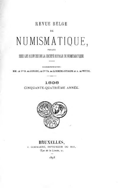 Revue Belge De Numismatique Et De Sigillographie - 