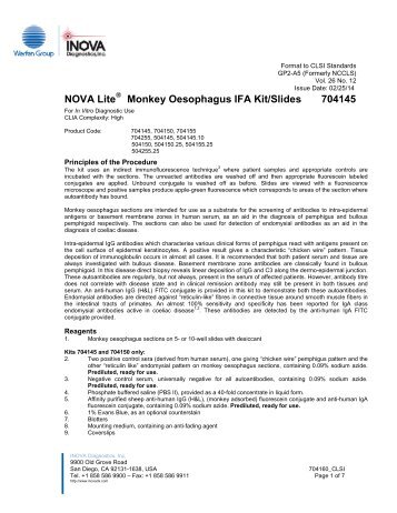NOVA Liteâ¢ Monkey Oesophagus IFA Kit/Slides 704145 - inova