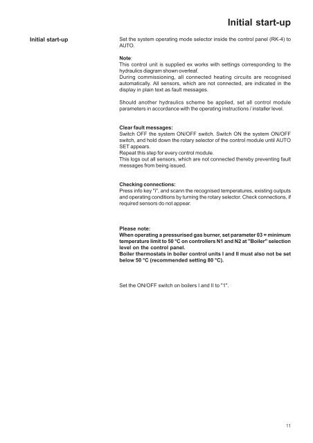 Basic heating system setu