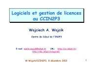 Logiciels et gestion de licences au CCIN2P3 Logiciels et gestion de ...