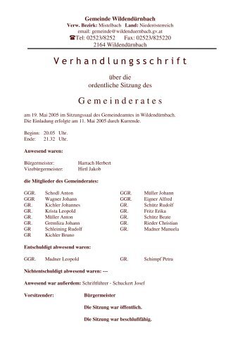 Sitzungsprotokoll vom 2005.05.19 (113 KB) - .PDF - Gemeinde ...