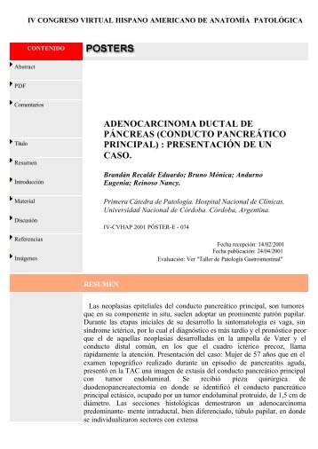 adenocarcinoma ductal de pÃ¡ncreas - V Congreso Virtual ...