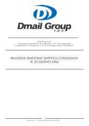 Relazione Semestrale al 30/06/2006 - Dmail Group Spa