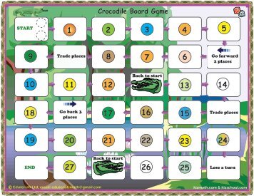 Crocodile Board Game - Math for Children