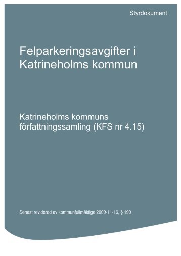 Felparkeringsavgifter - Katrineholms kommun