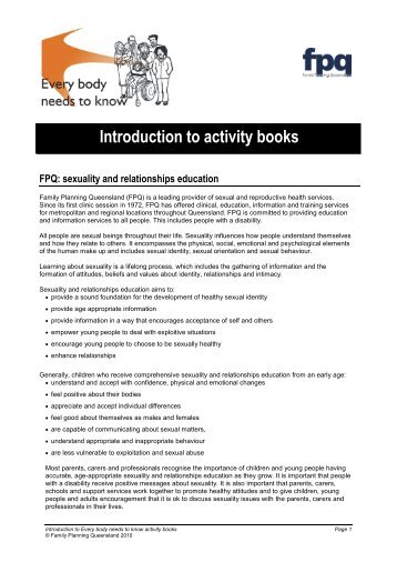 Introduction to activity books - Family Planning Queensland