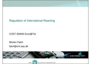 International Roaming, Competition Policy In Telecom - Econ@Tel
