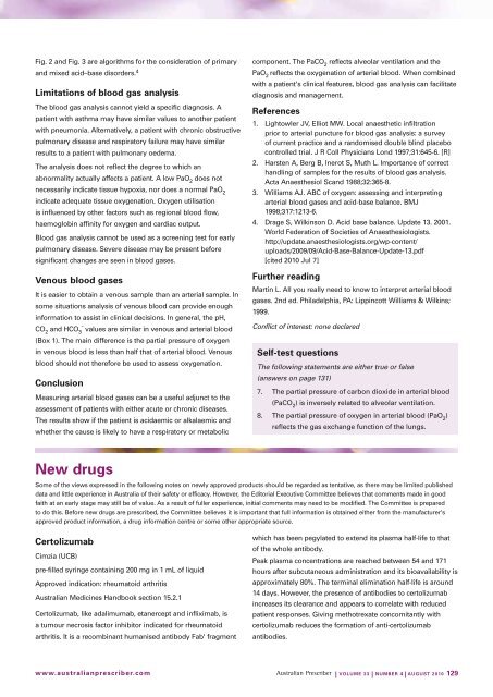 The interpretation of arterial blood gases - Australian Prescriber