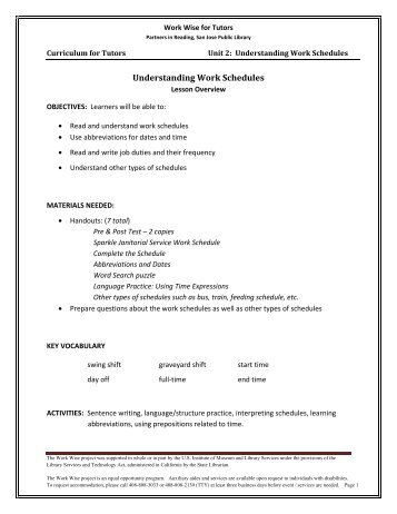 Lesson Plan - California Library Literacy Services