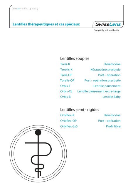 Lentilles souples Lentilles semi - rigides - SwissLens