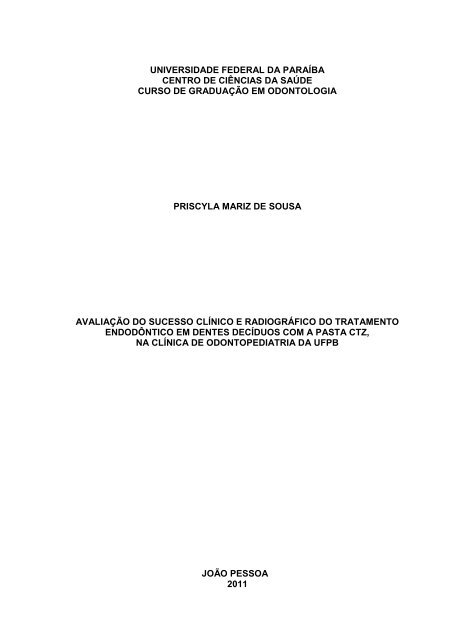 8.avaliaÃ§Ã£o do sucesso clÃ­nico e radiogrÃ¡fico do tratamento ...