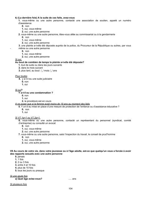 QUESTIONNAIRE ENVEFF 2000 - Ined