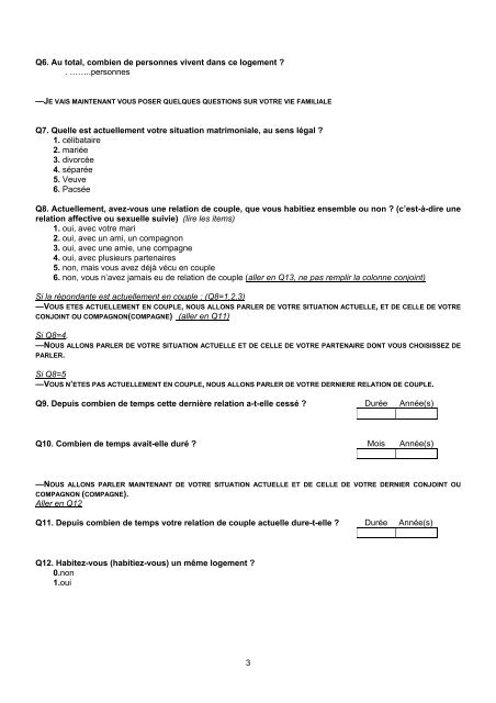 QUESTIONNAIRE ENVEFF 2000 - Ined